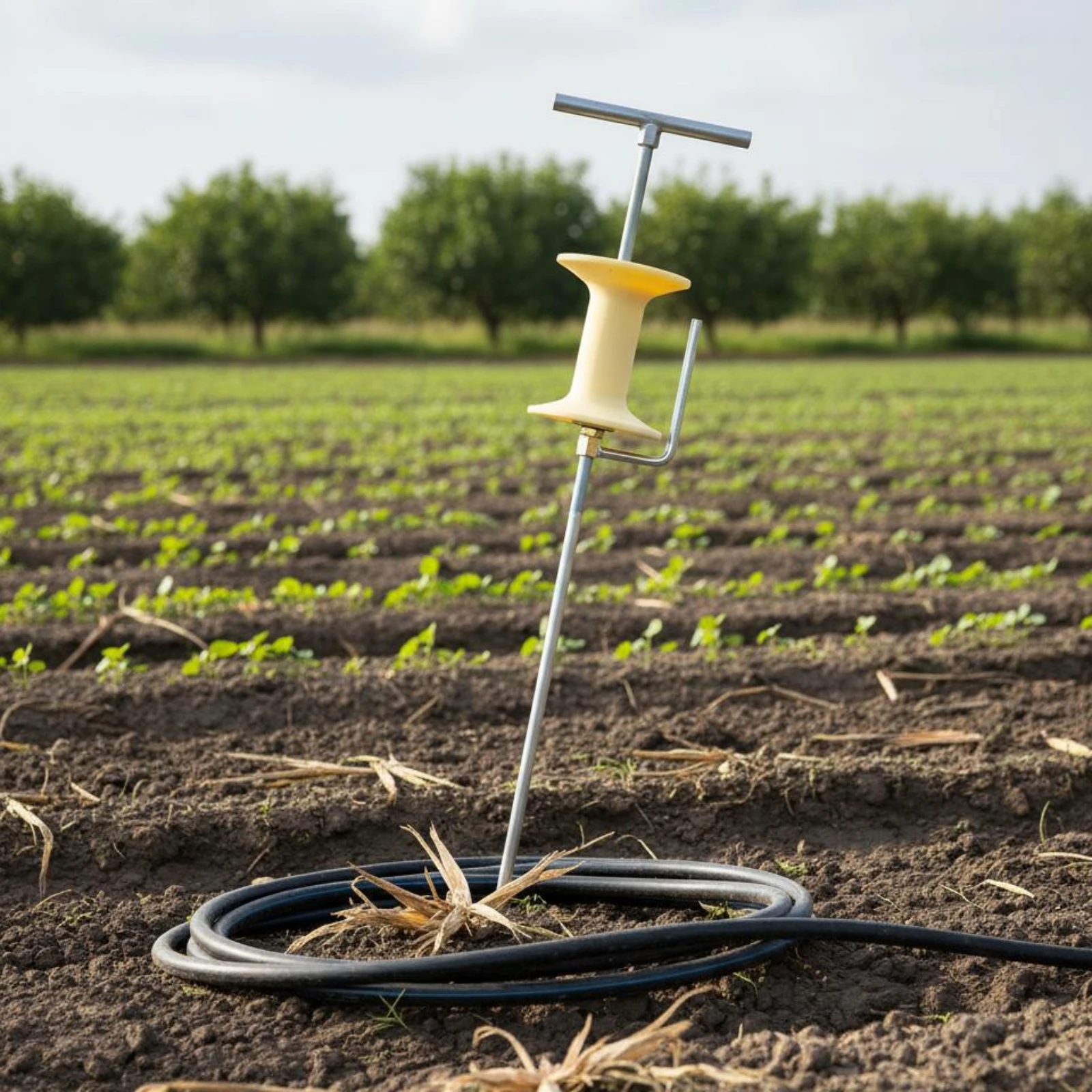 Applicator Hose Management Tool Labor Saving Rotating Hose Pulley Stake Agricultural Equipment Effortless Rotation Long-Lasting