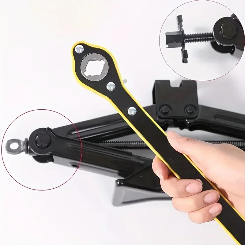 

Car Jack Ratchet Wrench - Dual-Purpose Labor-Saving Tool , Durable Construction & Precision Measurement Scale