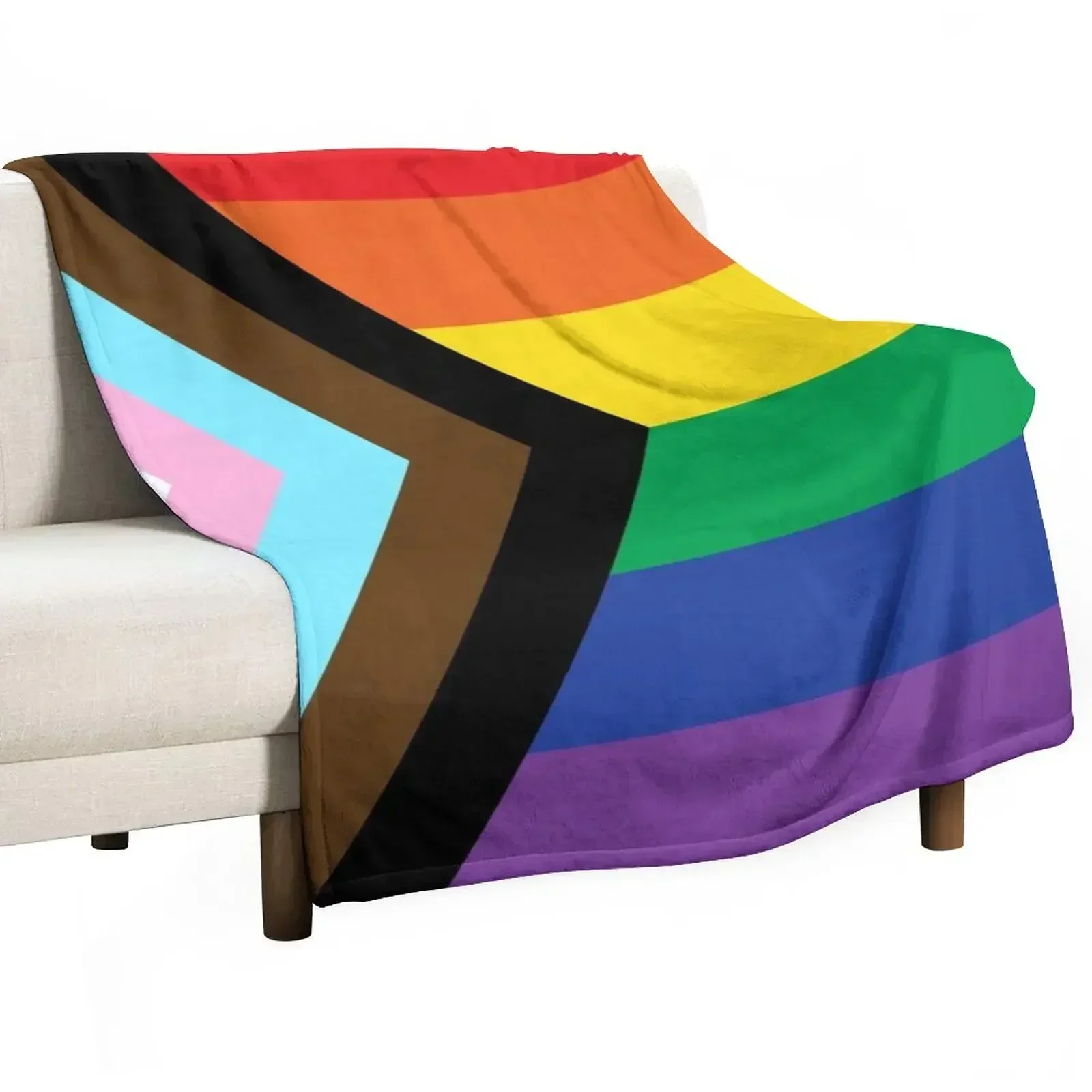 Progress Pride Throw Blanket Thermal Decorative Throw Giant Sofa anime Soft Plush Plaid Bed linens Blankets