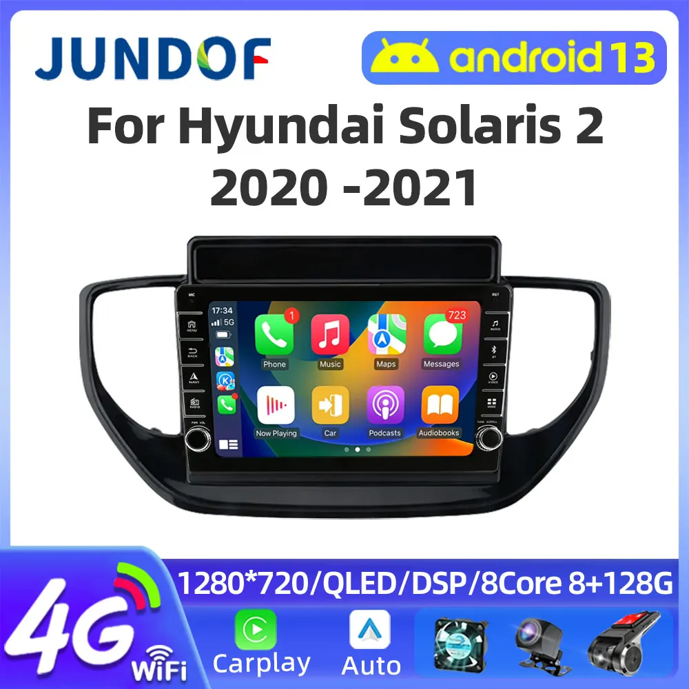 for Hyundai Solaris 2 II 2020 - 2021 Car Radio Multimedia Player Wireless Carplay Android OS 9 inch GPS Navi Auto Accessories 4G