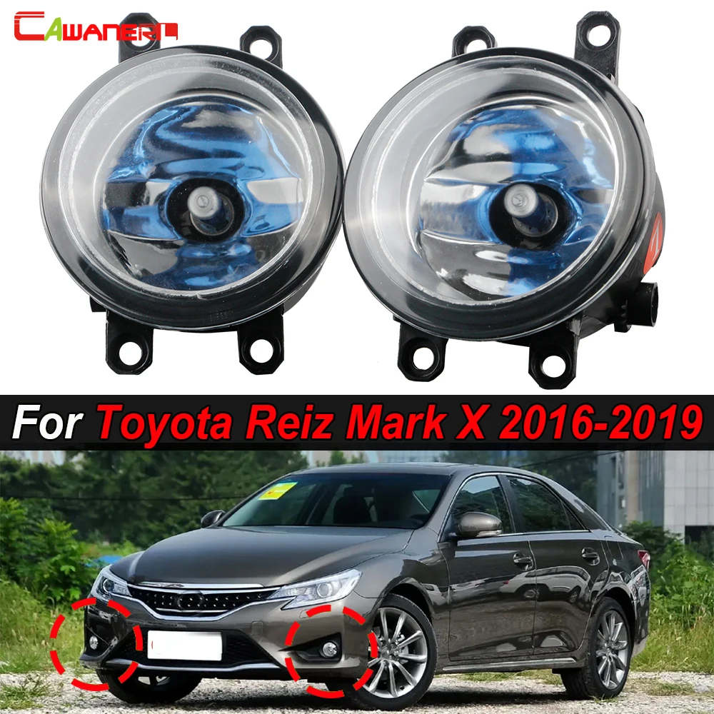 55W 100W Car Front Bumper Fog Light Lampshade with H11 LED Halogen Bulb 2 Pieces For Toyota Reiz Mark X 2016 2017 2018 2019