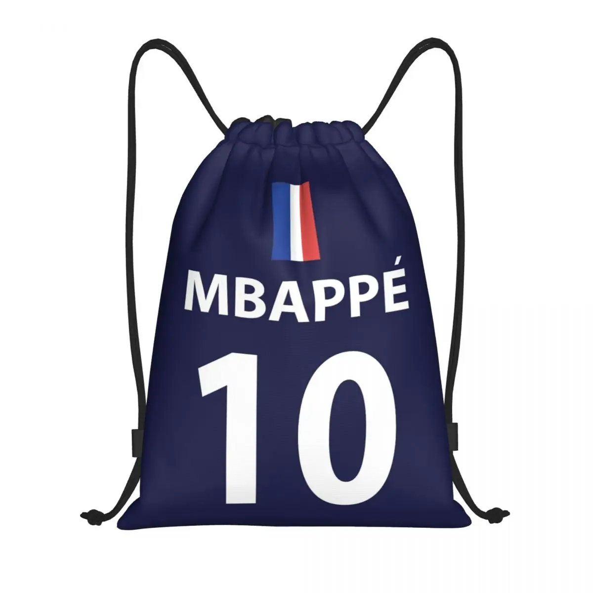 Custom KM Mbappes Soccer Drawstring Backpack Sports Gym Bag for Women Men French Flag Football Shopping Sackpack