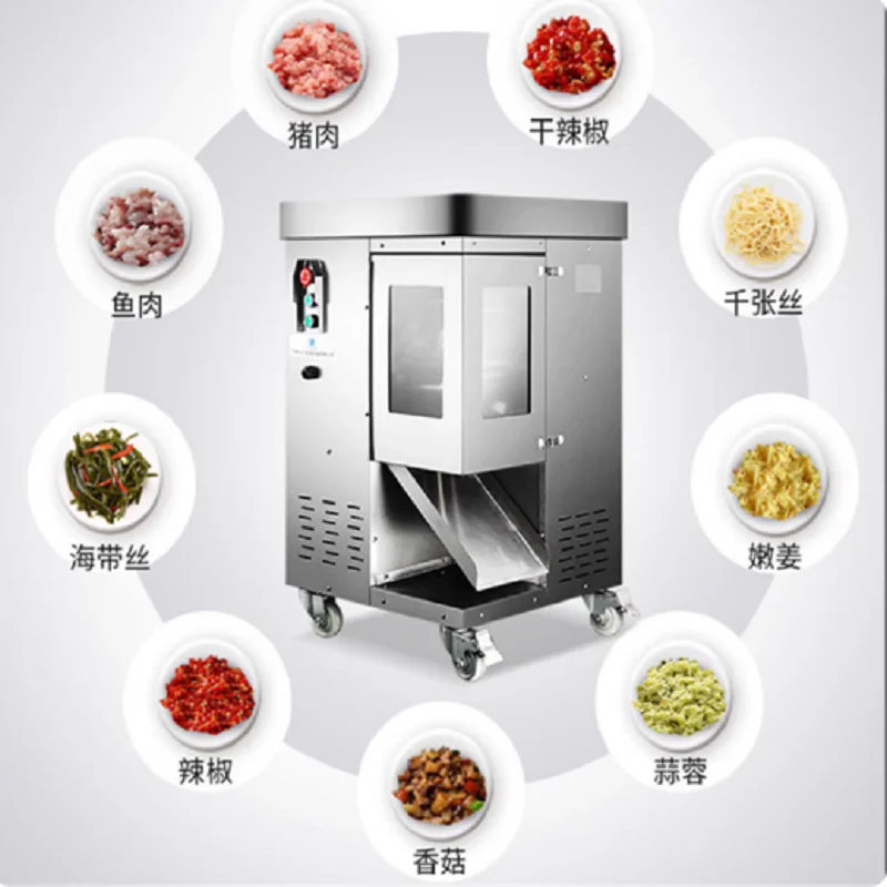 Electric Meat Slicer Cutter Commercial Home Stainless Cutting Grinder Automatic Food Chopper Chipper