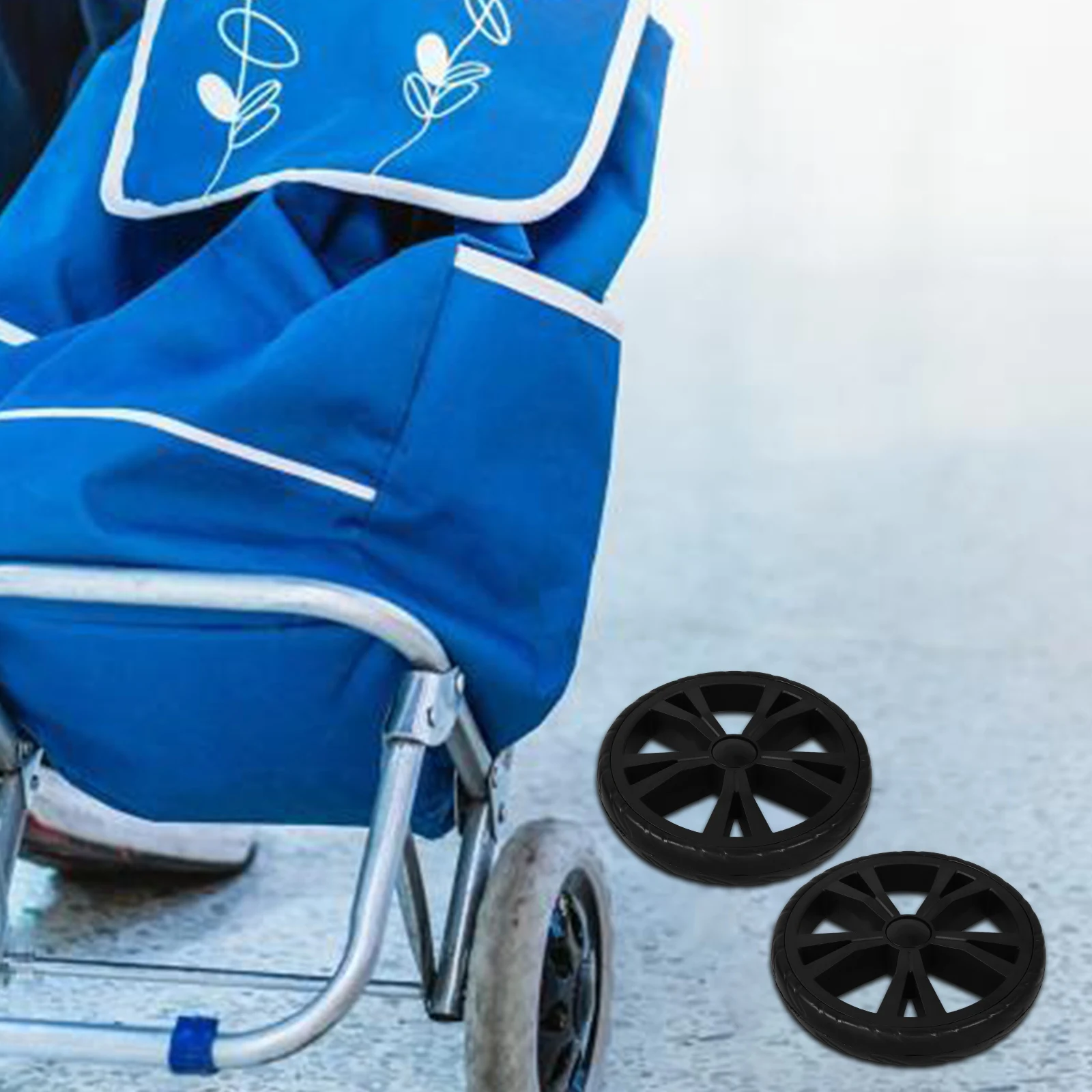 

2pcs Shopping Cart Wheels Plastic High Load Stair Climbing Grocery Carts Replacement Foldable Wagon Storage Box Litter