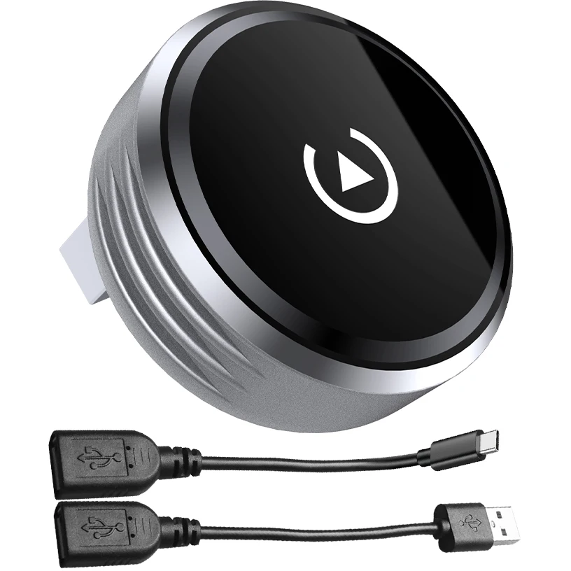 2 in1 Wired to Wireless CarPlay Adapter Plug & Plug Auto Connect Converts for Wired Cars Compatible for iPhone & Android-2025
