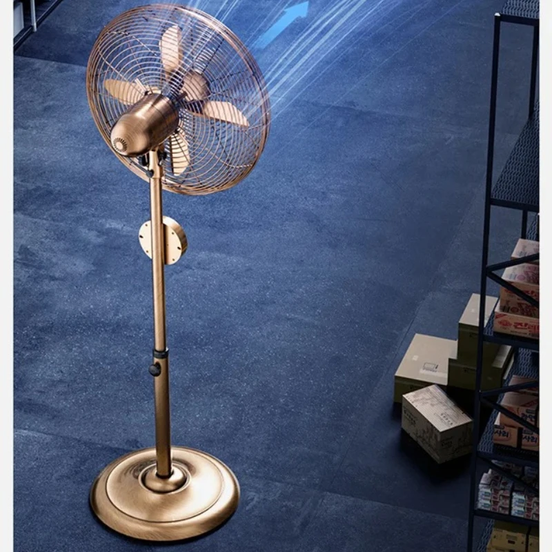 Household Floor Fan Living Room Strong Wind Commercial Adjustable Full Metal Industrial Fan