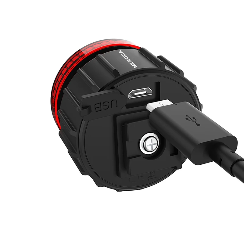 MEROCA Bicycle Rear Light USB Charging High Visibility Multifunction Flashing With Brake Sensor Tail Light MTB Road Bike Lamps image 6