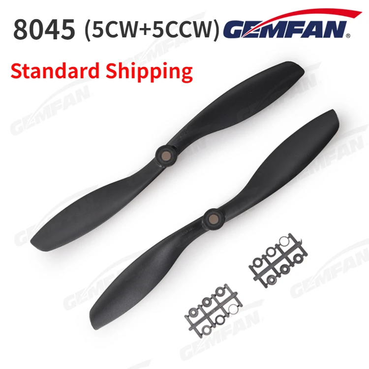 

5Pairs(5CW+5CCW) Gemfan ABS Propeller 8045 9047 1038 1045 1147 1238 (Random Color) with Adapters for RC Multirotor Airplane