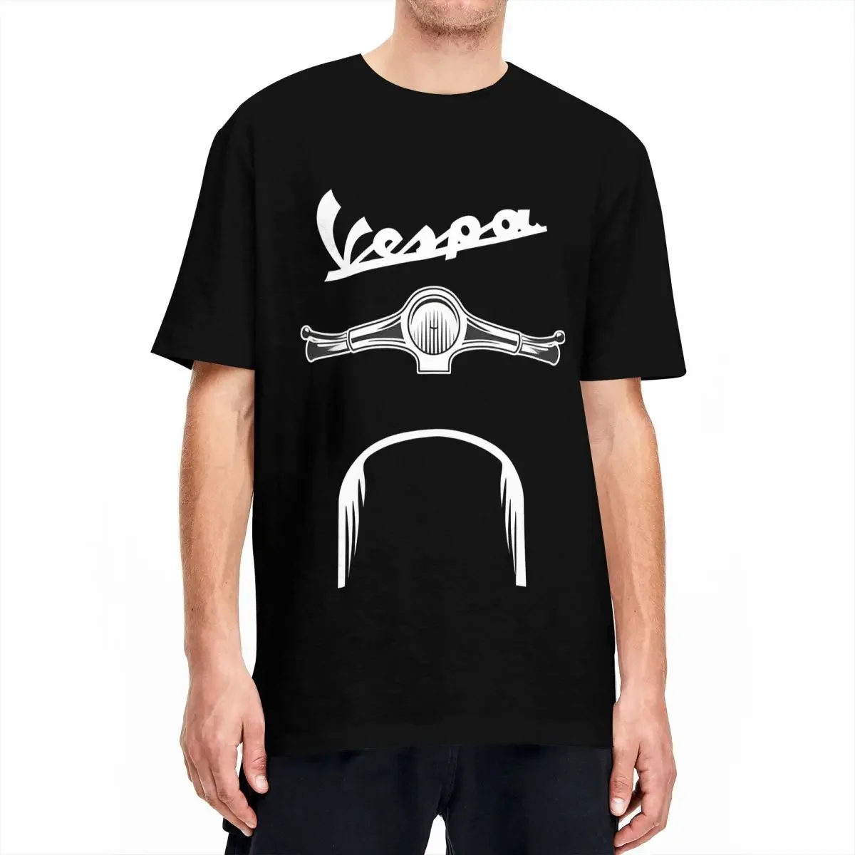 V-Vespas T-Shirt Men\'s Motorbike Logo Streetwear Cotton T Shirts Summer O Neck Novelty Tees Casual Oversized Clothes