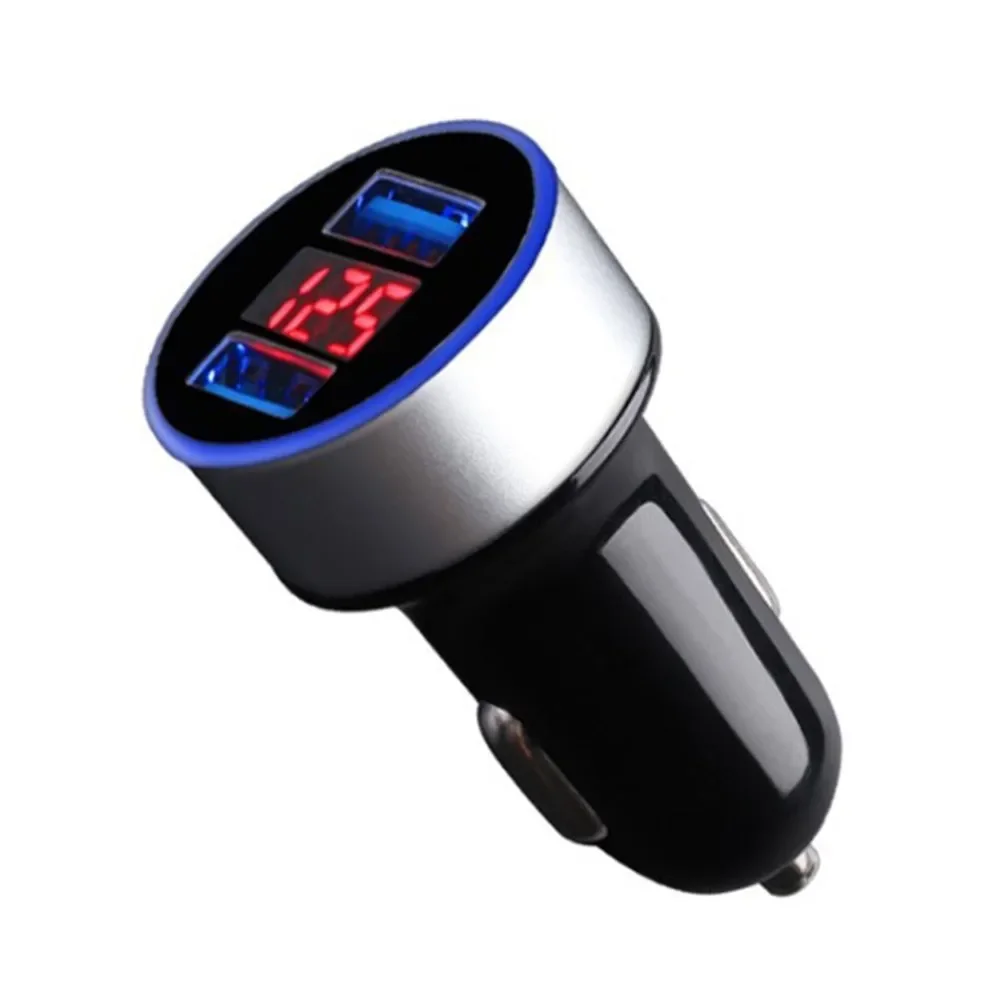 

3.1A Dual USB Car Charger 2-port USB+LED Display Fast Charging Adapter Car Electronics Accessories 12-24V Socket