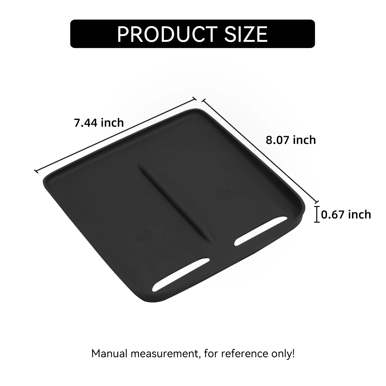 LUCKEASYfor Zeekr 7X 2026+ Car Anti Dirt Pad Silicone Mobile Wireless Charging Anti-Slip Mats Interior Accessiories Black