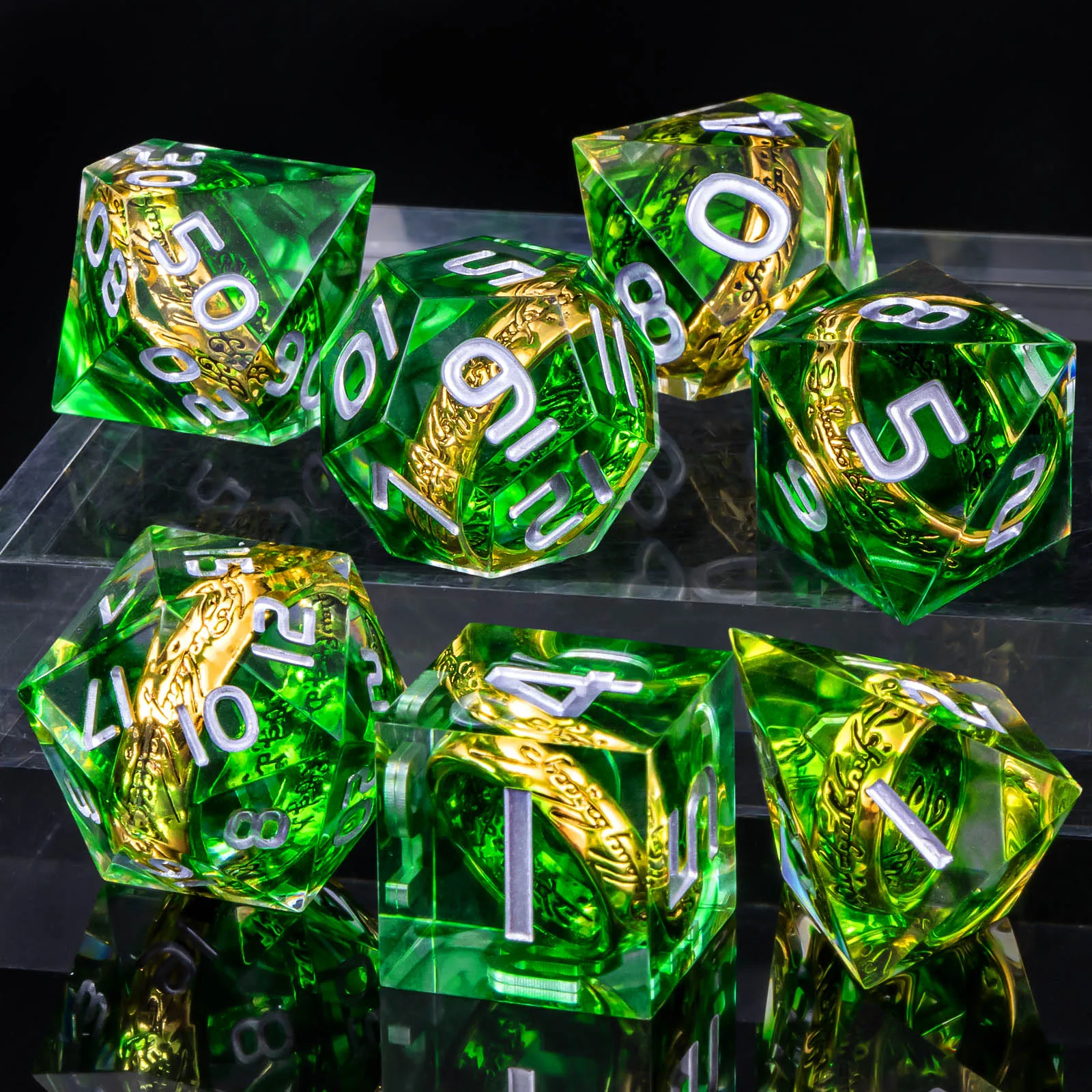 

Набор кубиков Magic Lord Rings, 7 шт. кубиков Dungeon Dragon DnD, набор кубиков LOTR D&D из смолы для ролевых игр, кубики с острыми краями D и D