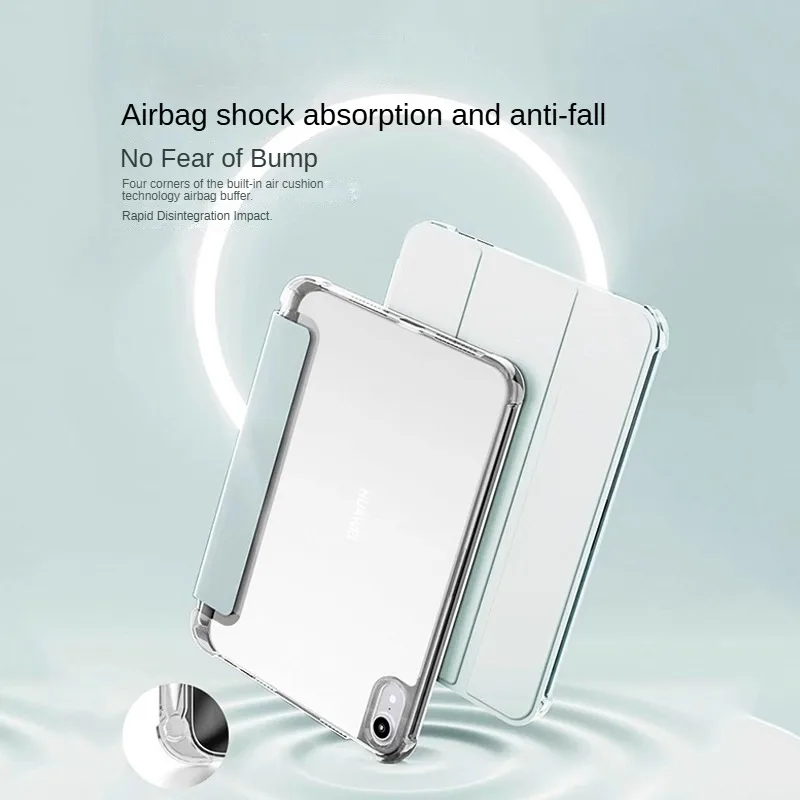 PU Tri-fold Stand Smart Tablet Case for Redmi Pad 2 Pro MI Poco Pad M1 12.1 Inch 2025 SE 11 Shockproof Clear Pencil Holder Cover