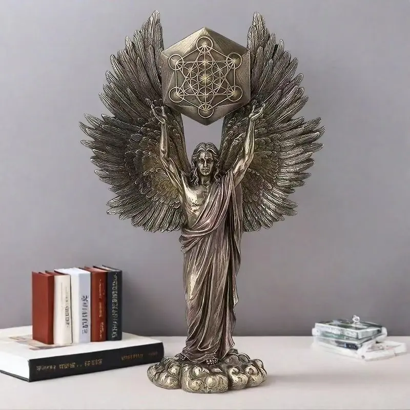 Metatron Angel and Flower of Life Sculpture European Ornament