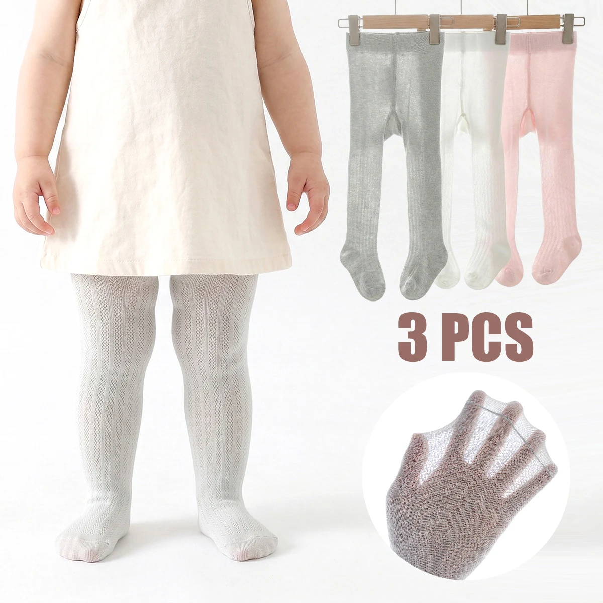 3 PCS Toddler Baby Girl's Mesh Tights Soft Mesh for Summer Days Girls Leggings, Toddler Ultra-Thin Bowknot Tights, in a Sweet a