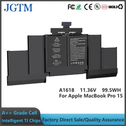 JGTM 11.36V 8800mAh A1618 Laptop Battery For Apple MacBook Pro 15