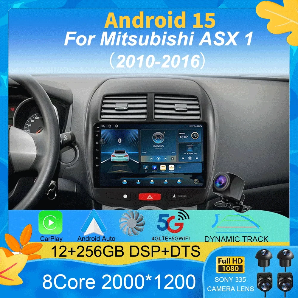 

Автомобильный радиоприемник Android 15 для Mitsubishi ASX 1 2010-2016, мультимедийный видеоплеер, навигационный стерео GPS, без 2din 2 din dvd