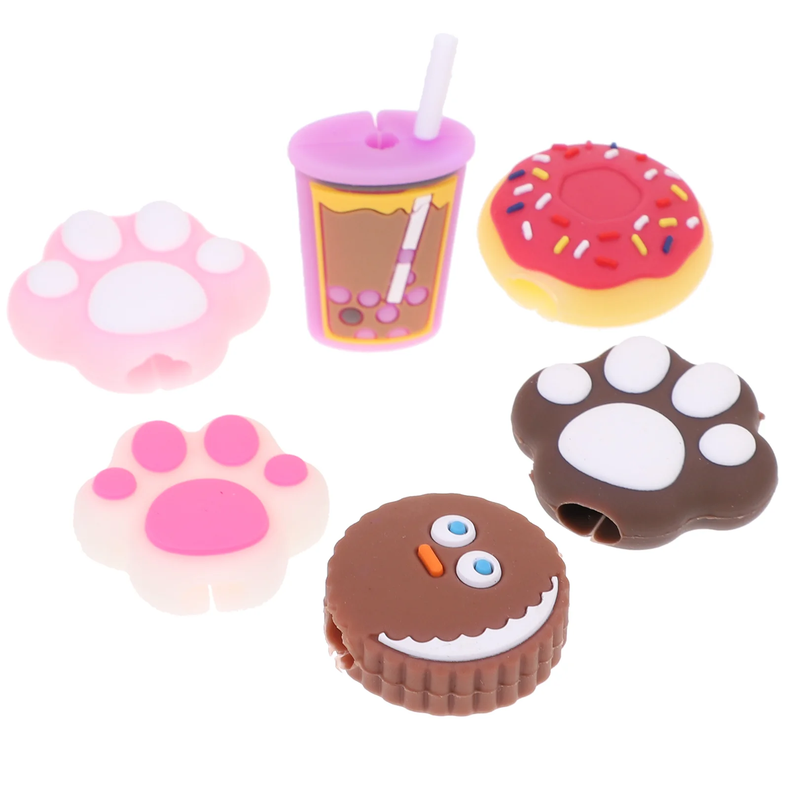 

6 Pcs Data Cable Protective Sleeve Power Supply Lines Protectors Unique USB Claw Shaped Cover Silica Gel Dessert