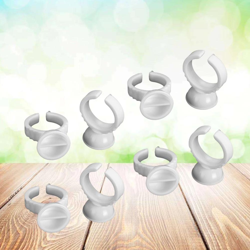 

100 Pcs Eyebrow Tattoo Ring Cup The Eyelash Pigment Container Makeup Tool Glue