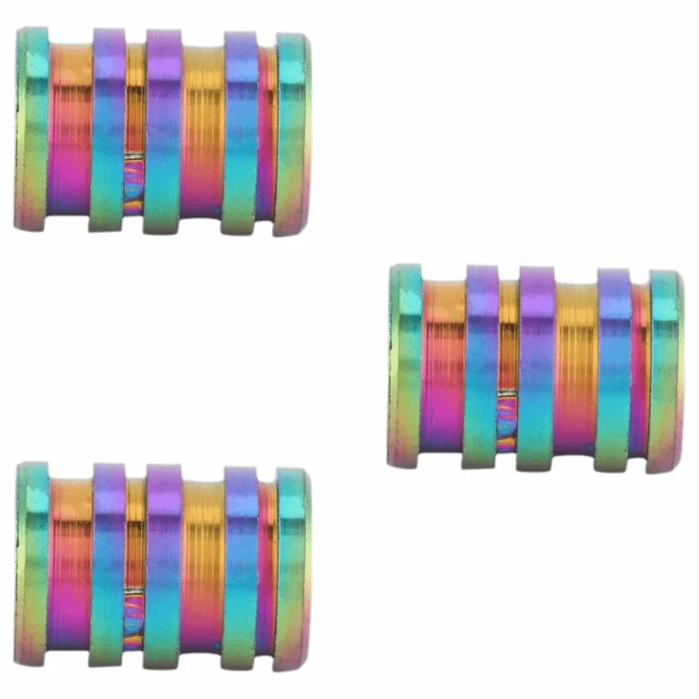 

3 Pcs Column Spacer Titanium Alloy Knife Beads Groove Spacer Multicolor Parachute Cord Bead Paracord Bead Bracelet Making