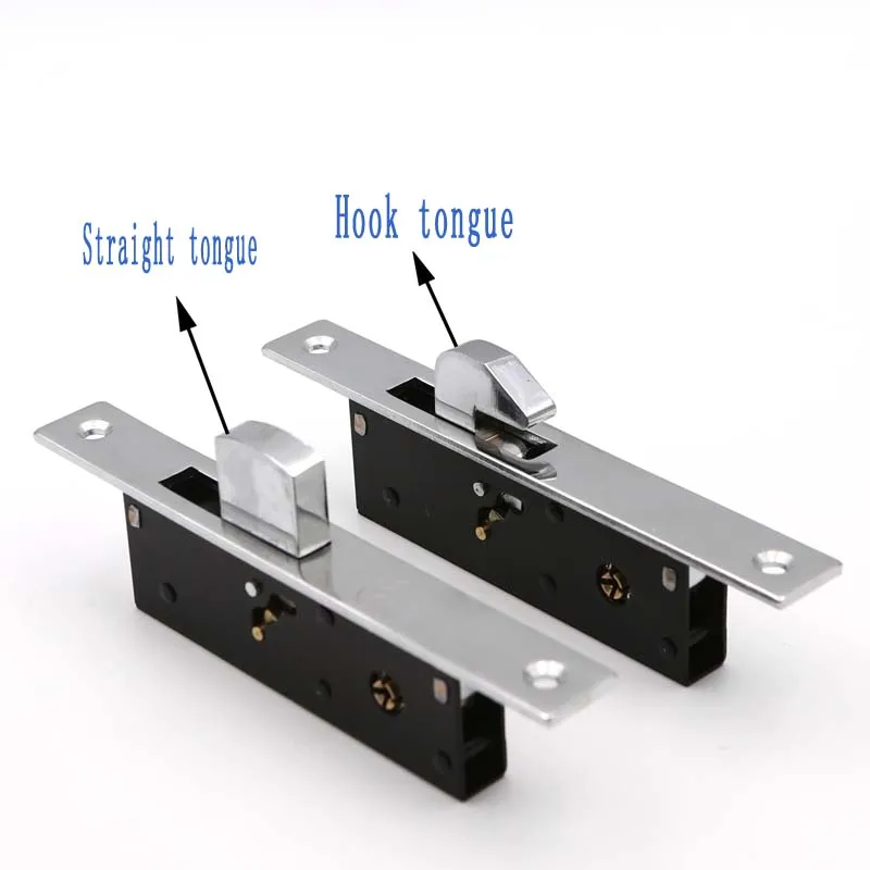 Sliding door hook with frame lock, double opening plug-in lock, anti-theft hook, straight tongue lock, sliding doorlock with key