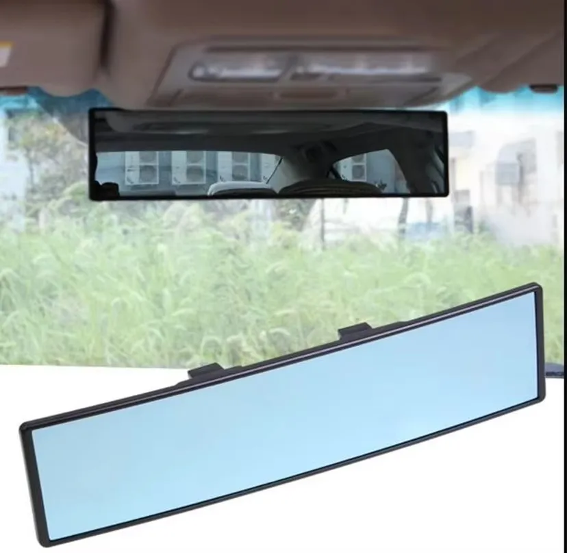 Large Vision Anti-glare Car Interior Rear View Mirror Panoramic Clip-on Wide Angle Rearview Mirrors Wire Drawing Frame Styling