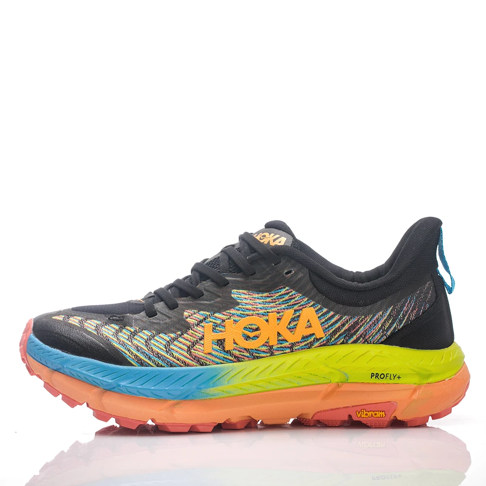 HOKA ONE ONE Mafate Speed 4 Women and Men Black Rainbow Non-slip Wear-resistant Lightweight Mesh Casual Sneakers Shoes