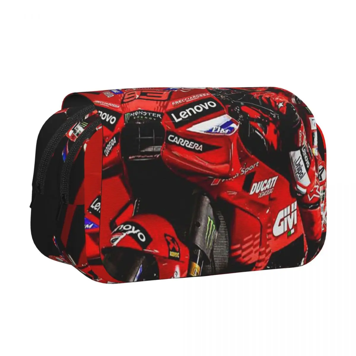 Motorcycle Racing Marqueze Pencil Case Pen Holder Hard Shell Leather Big Capacity Pen Box Pencil Bag for Boys Girls School