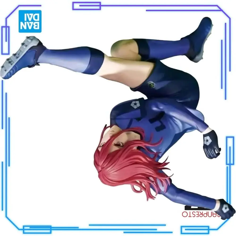 Em estoque bandai original genuíno tv anime blue rock chigiri hyoma 16cm banpresto coleções modelo brinquedos figuras de prisão azul presente