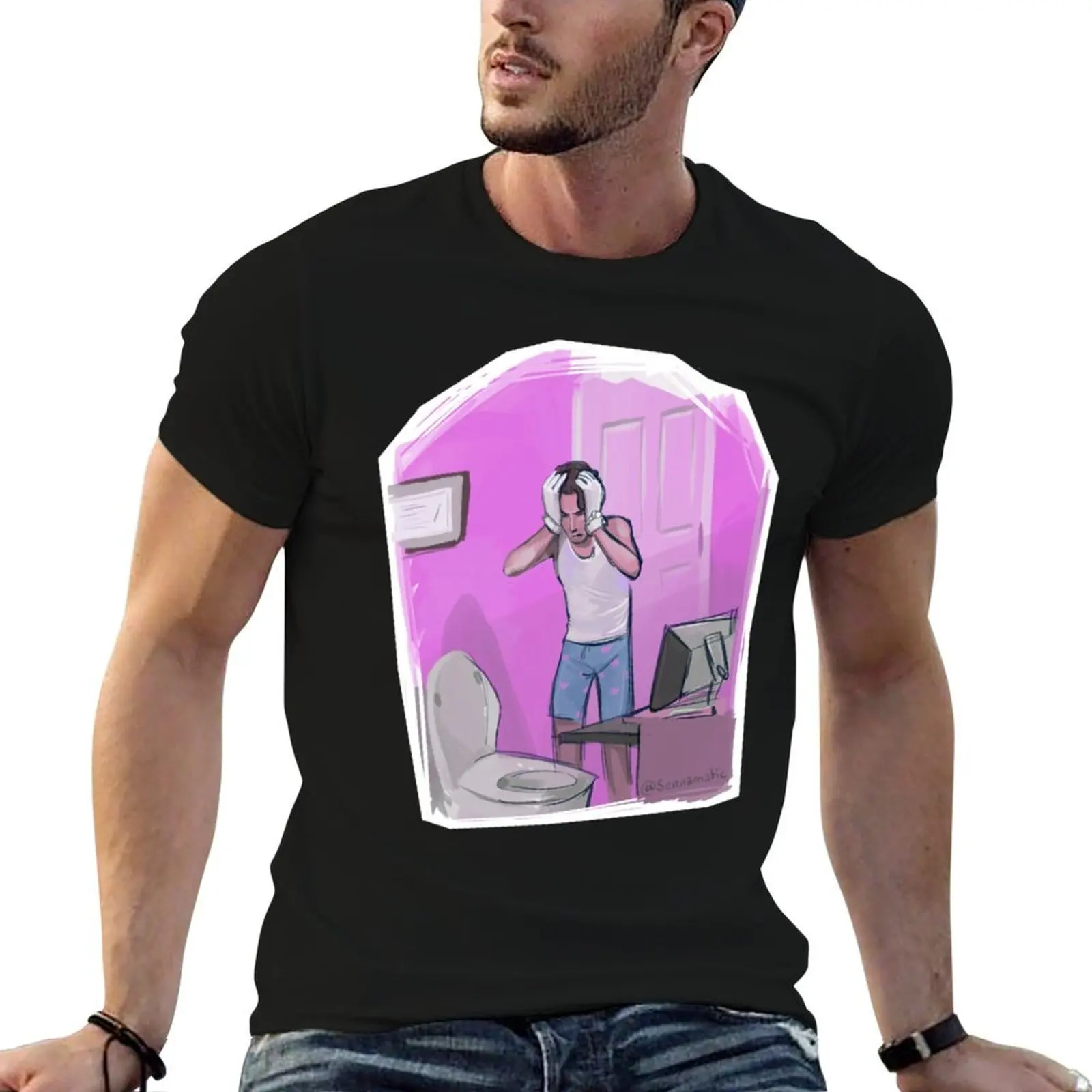 

heavy Bathroom Breakdown shirt 100% men t cotton Jerma man man t shirt brand T-Shirt luxury t shirt cotton cotton