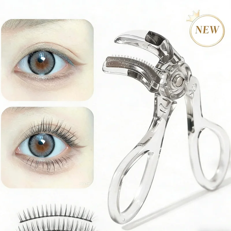Dual-Type Eyelash Curler with Comb – Wide & Partial Clip Options, Waterproof, Long-Lasting, Natural Curl, Unisex Certified
