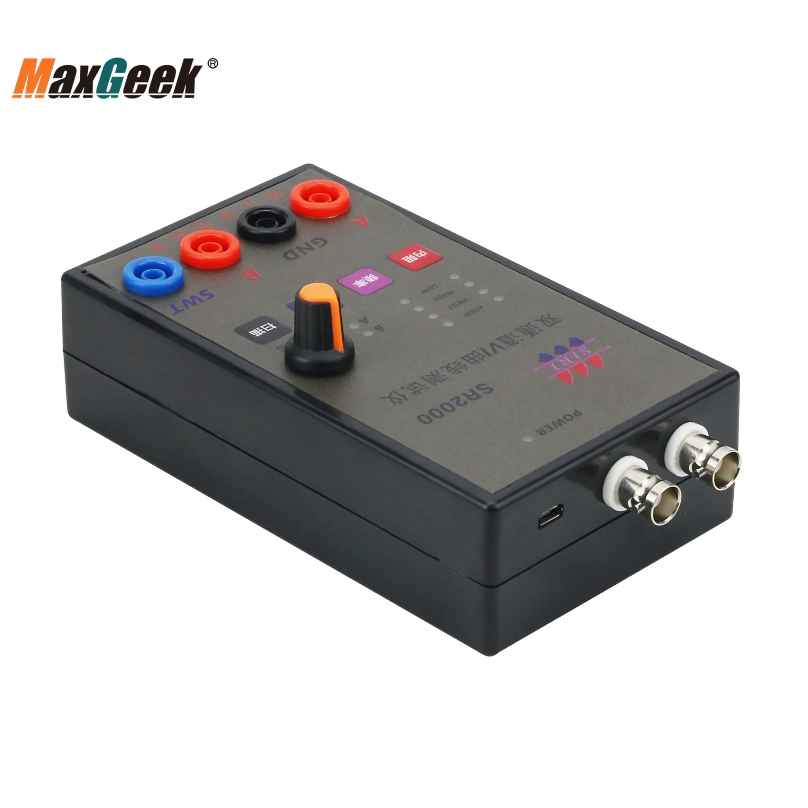 Maxgeek SR2000 VI Curve Tester ASA Tester Dual-Channel Display With BNC Cables For Circuit Board Online Test