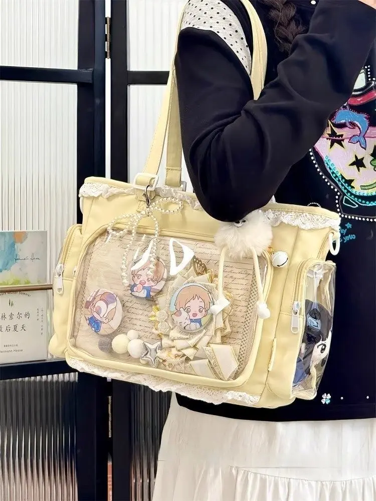 

Сумка Ita в японском стиле, большая вместительная прозрачная сумка Jk, Kawaii Itabag, женские сумки на плечо Y2k, сумки в стиле Харадзюку, Лолита, 2025