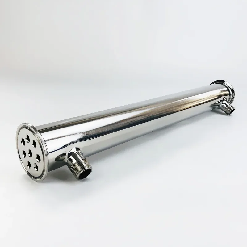 

2" 51mm(OD64mm) Distiller Condenser, Reflux,Dephlegmator. Length 450mm,With 1/2" Male Thread,Sanitary Steel 304