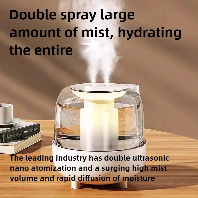 Humidifier 4L Large Capacity Humidifier USB Dual Spray Home Office Bedroom Desktop with Night Light Air Humidifier