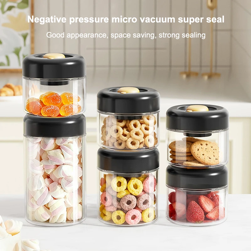 Kaffeebohnen Vakuum Versiegelter Tank Transparentes Glas Lebensmittel Vorratsgläser Haushalt Feuchtigkeitsbeständige Luftabsaugung Luftdichter Behälter