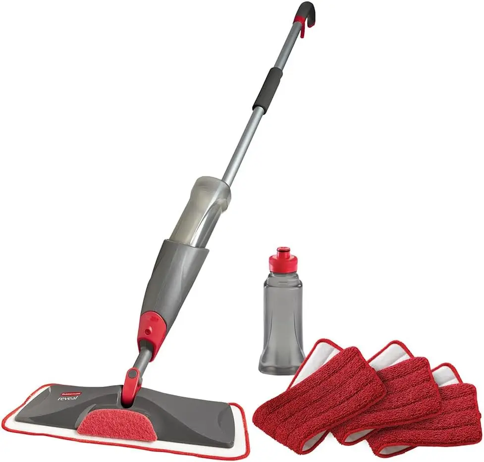 

Набор для уборки пола Reveal Spray Mop: 3 многоразовые влажные салфетки из микрофибры, 1 многоразовая бутылка, беспроводная швабра для различных поверхностей