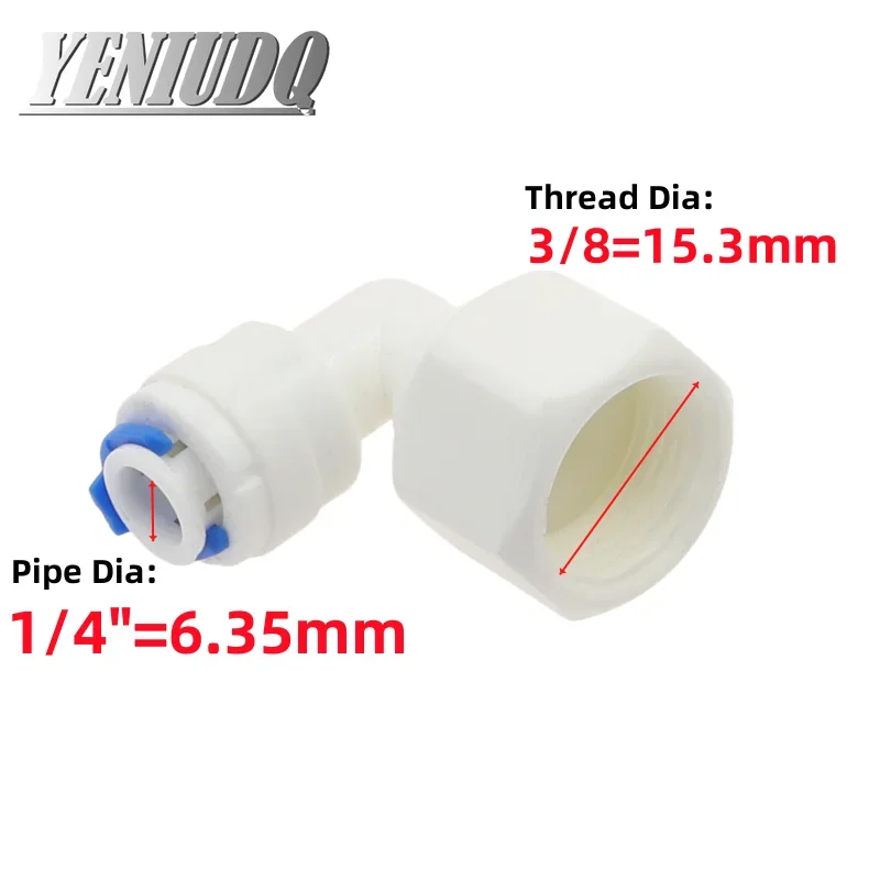 Elbow 90 degree RO Aquarium Accessories Quick Connector 1/8 1/4 3/8 1/2 3/4 BSP Female Thread 6.35mm 9.53mm Tube Adapter