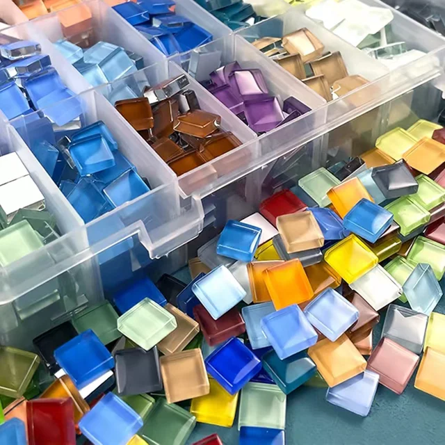 50pcs Glass Mosaic Tiles Colorful Square Mosaic Pieces for Mosaic Projects DIY Crafts Mosaic Handmade Christmas Decoration 50pcs Glass Mosaic Tiles Colorful Square Mosaic Pieces for Mosaic Projects DIY Crafts Mosaic Handmade Christmas Decoration