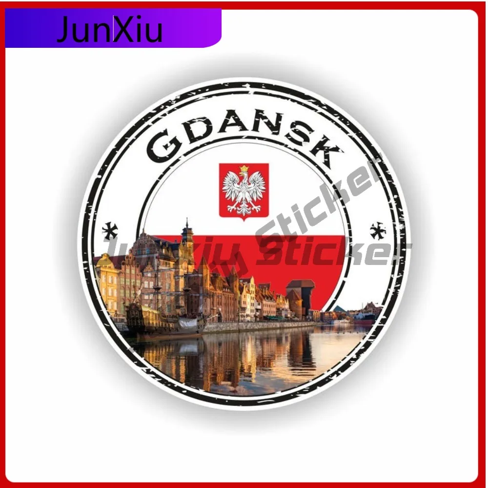 

Gdansk Poland Polska Seal Sticker Funny Truck Anti UV Vehicle Decor Vinyl Decal For Car Truck SUV Window Bumper Laptop