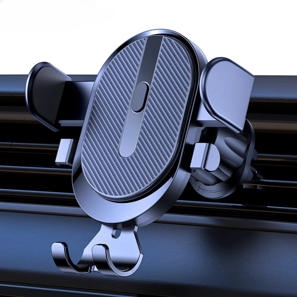 

Car Phone Holder - Air Vent Mount with Gravity Sensor & Matte Metal Finish