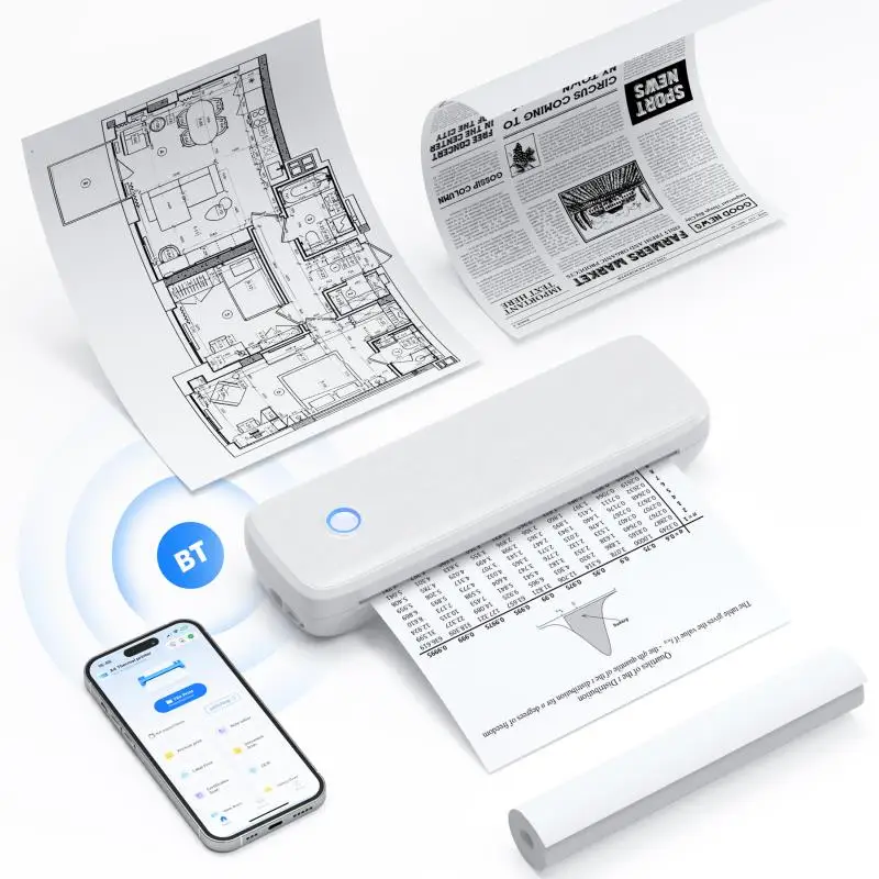 

2025 hot sale LUCK JINGLE 304DPI Thermal bluetooth Small Handheld A4 Printer for Phone and Computer
