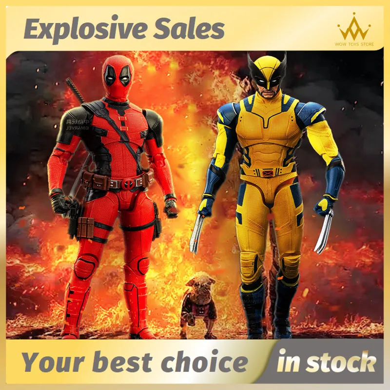 Deadpool dengan Kit garasi Wolverine mainan Deadpool tokoh aksi keren Wolverine gambar Marvel boneka Model hadiah Natal mainan anak-anak