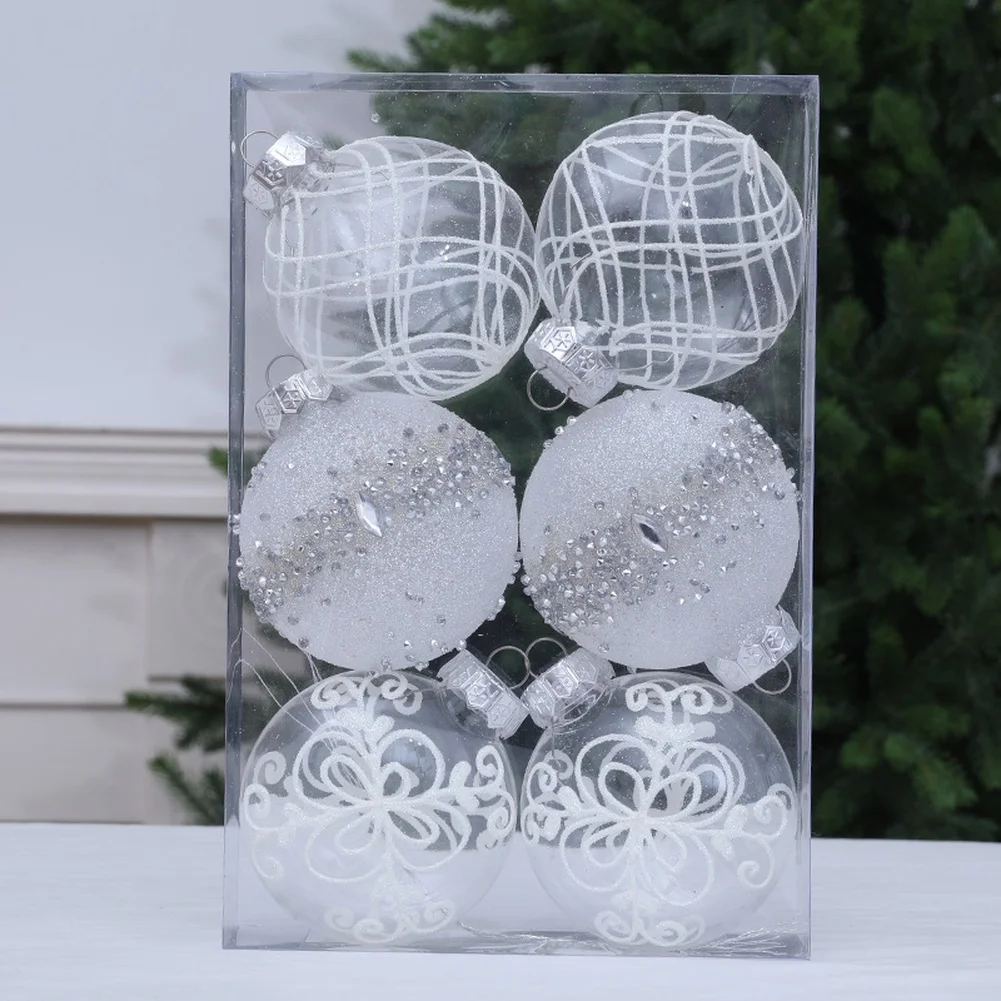 

Рождественский шар, прозрачный набор рождественских шаров, подвеска, макет сцены, елочные украшения, 8 см, праздничные принадлежности для вечеринок