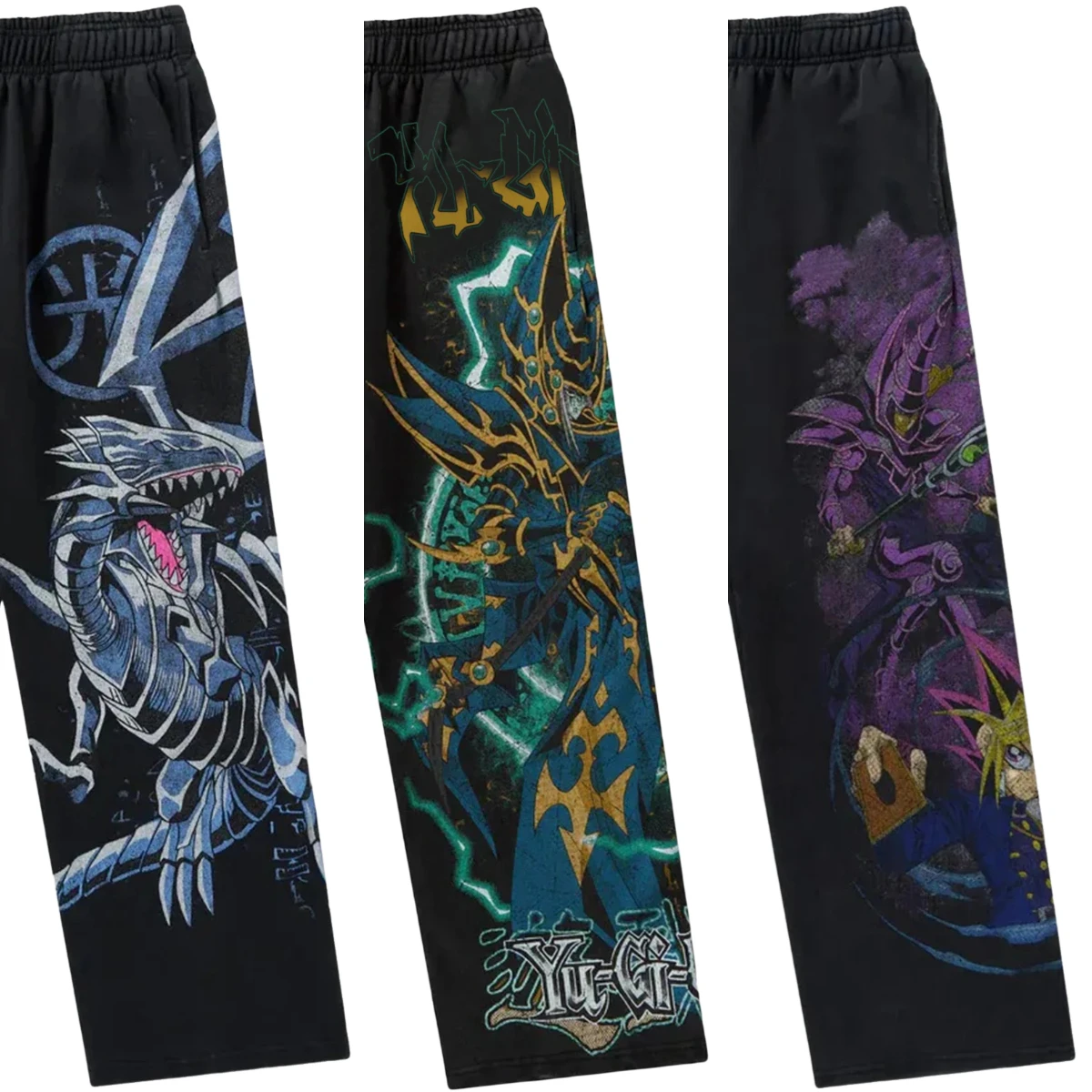 

American anime cool sweatpants gym fitness running stretch collaboration jogger cotton print wide-leg casual pant men clothing