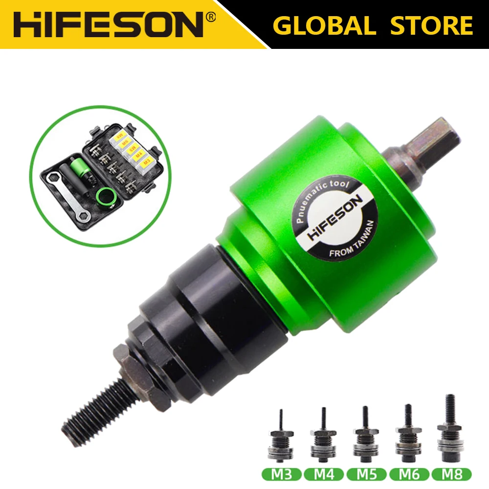 Hiveson – adaptateur de pistolet électrique, tête de Rivet manuelle, écrou de Rivet, perceuse, Kit d'adaptateur de connexion, outil accessoire pour M3 M4 M5 M6 M8 M10 écrous