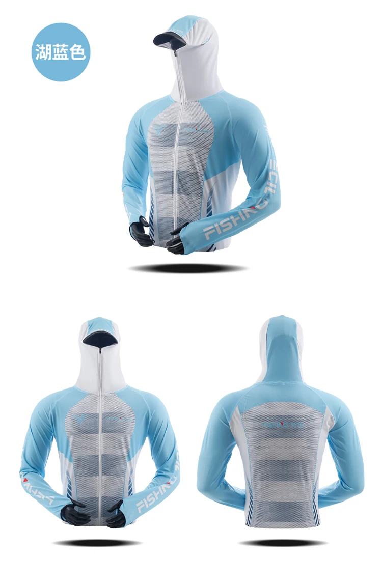 Hochwertiger Angelanzug für Herren, Sommerlicher Sonnenschutz, Atmungsaktiver Eisseide Schnelltrocknender Angel-Hoodie & Hose, 2-teiliges Set – Detail 20