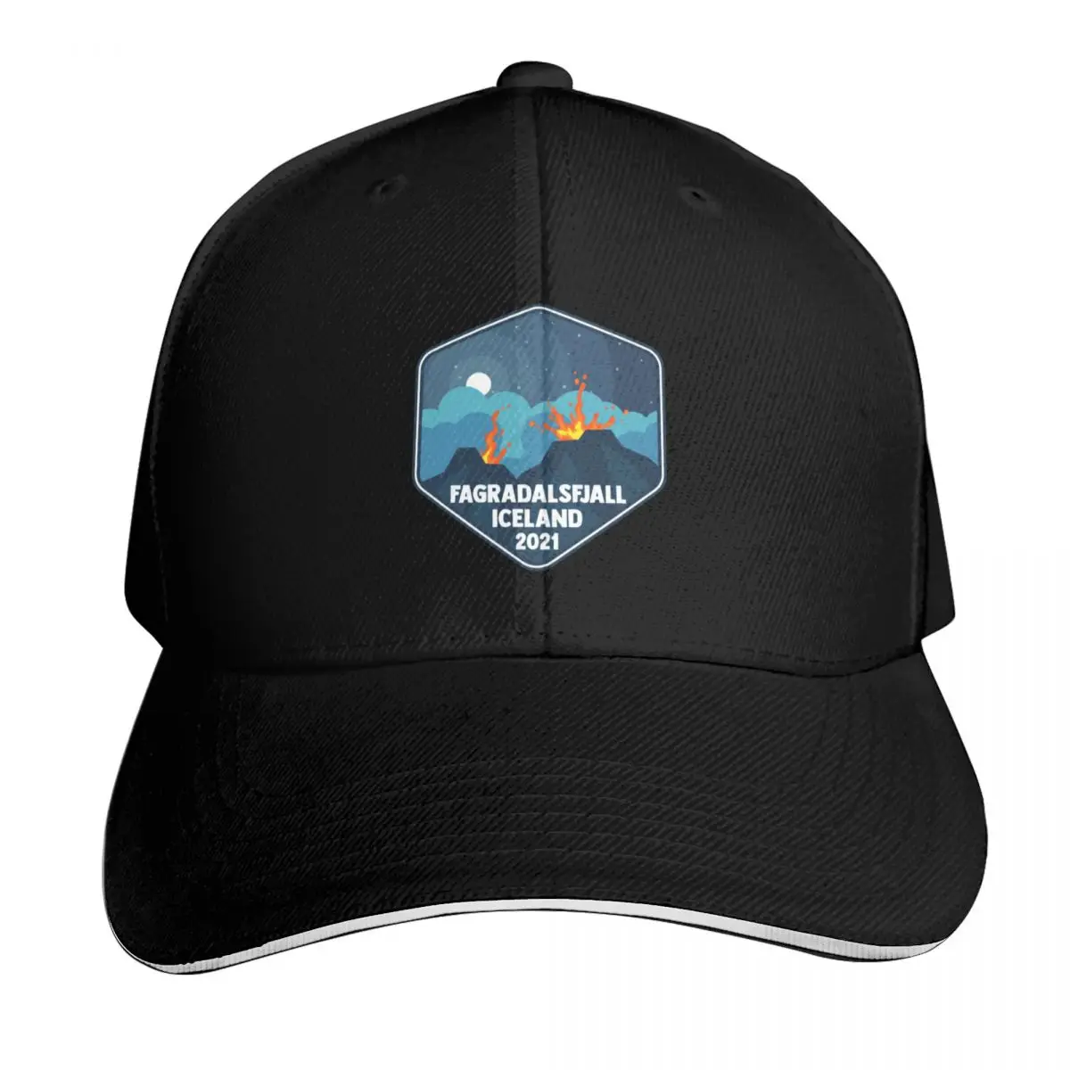 Fagradalsfjall volcano Iceland 2021 Baseball Cap Breathable Mesh Back Adjustable Buckle Closure Moisture Wicking Quick Dry