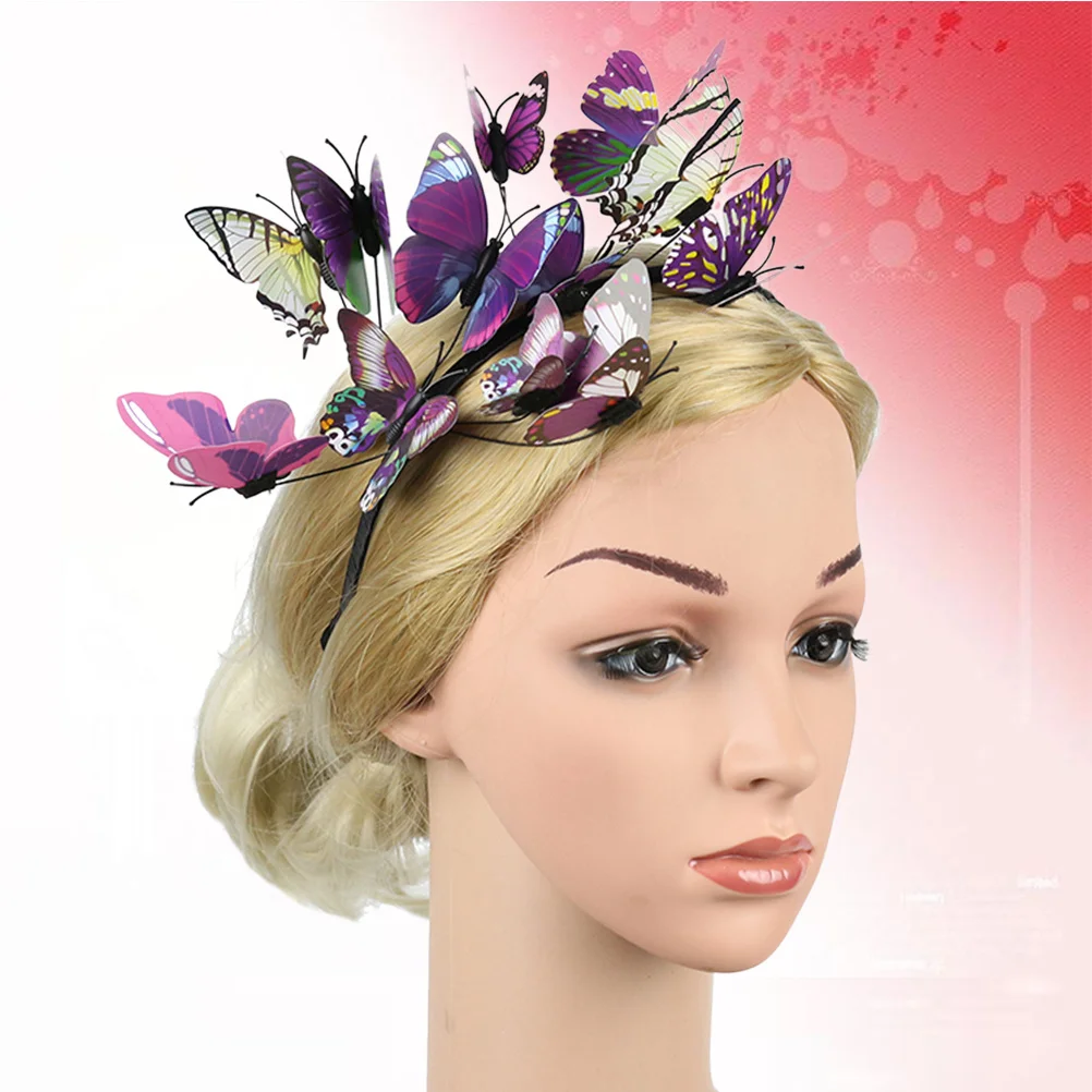 

Butterflies Headband Hair Accessories Elegant Plastic Sparkling Party Hair Band for Women Girls Holiday Special Occasion