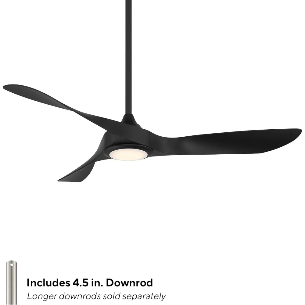 

Smart Fans Swirl Indoor and Outdoor 3-Blade Smart Home Ceiling Fan 54in Matte Black with 3000K LED Light Kit